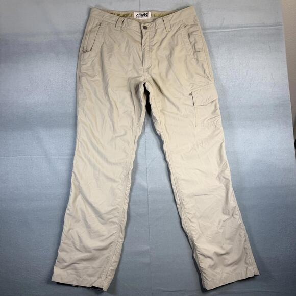 Mountain Khakis Pants Mens 36x34 Beige Cargo 100% Nylon Hiking Outdoor Mesh Line - Picture 1 of 8